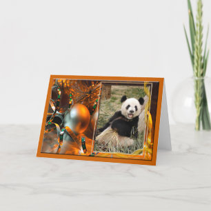 Giant Panda Bear-julhälsningskort Helgkort
