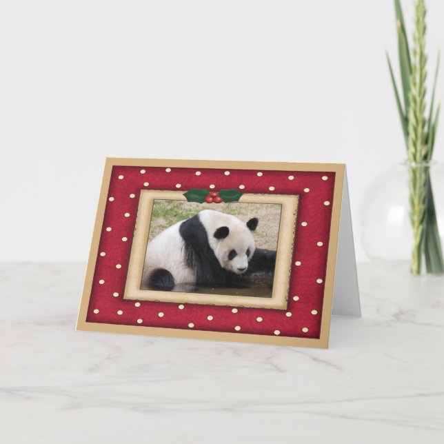 Giant Panda Bear-julkort Helgkort (Framsida)