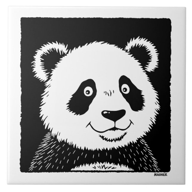 Giant Panda Bear Kakelplatta (Framsidan)