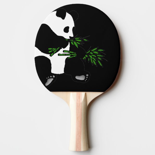 Giant Panda Eats Bamboo Black Pingisracket (Baksidan)