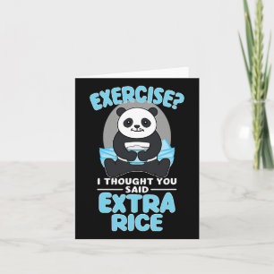Giant Panda Funny Gym Workout Ord Food Fitness Kort