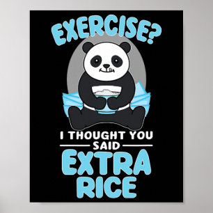 Giant Panda Funny Gym Workout Ord Food Fitness Poster