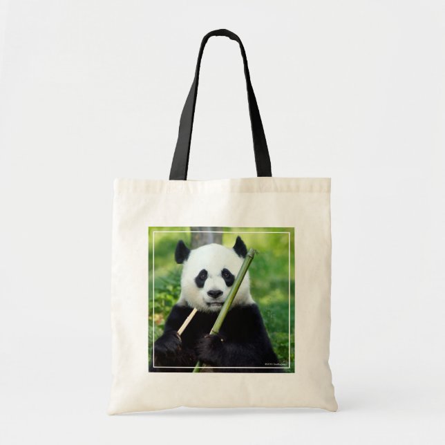 Giant Panda Holding Bamboo Tygkasse (Framsidan)