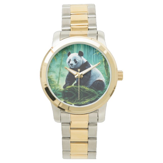 Giant Panda i Bamboo Forest Armbandsur (Framsida)