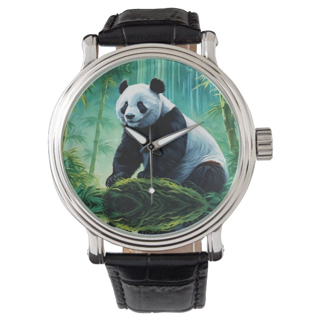 Giant Panda i Bamboo Forest Armbandsur (Framsida)