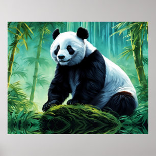 Giant Panda i Bamboo Forest Poster