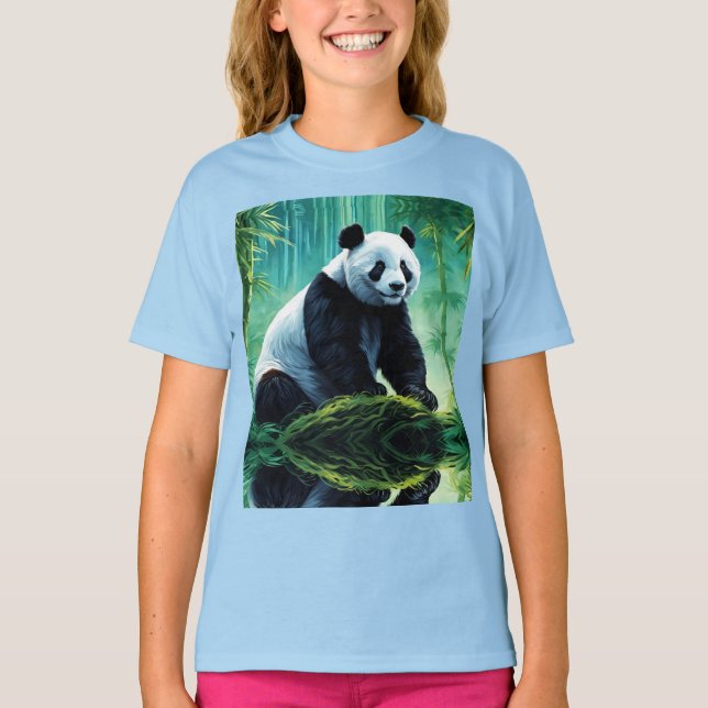 Giant Panda i Bamboo Forest T Shirt (Framsida)