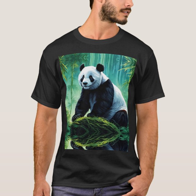 Giant Panda i Bamboo Forest T Shirt (Framsida)
