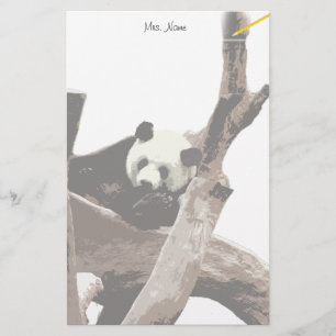 Giant panda i en vild djurparksfotografi. brevpapper