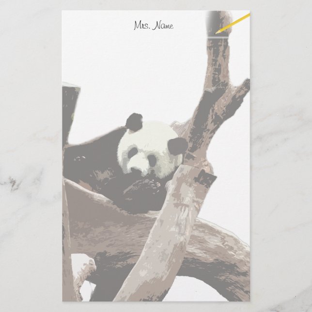 Giant panda i en vild djurparksfotografi. brevpapper (Framsida)