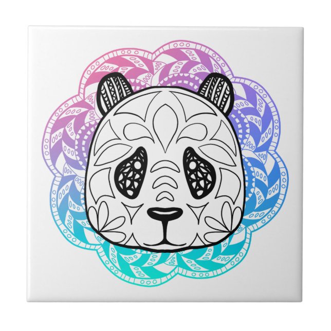 Giant Panda Mandala Kakelplatta (Framsidan)