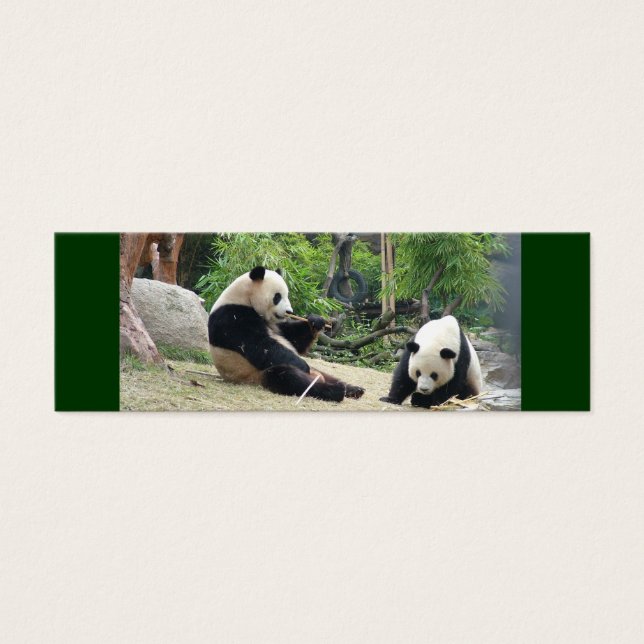 Giant panda mini-bokmärke litet visitkort (Framsidan)
