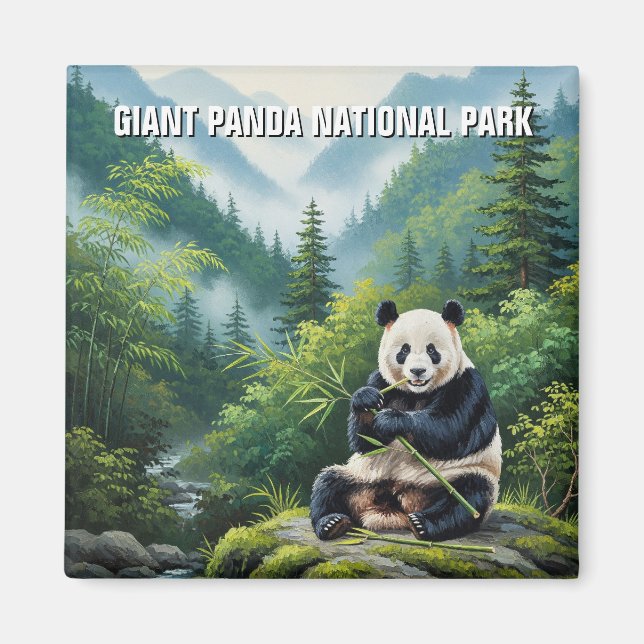 Giant Panda National Park China Travel Magnet (Framsidan)
