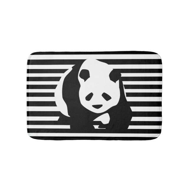 Giant Panda och Black and White Rand Badrumsmatta (Framsidan)