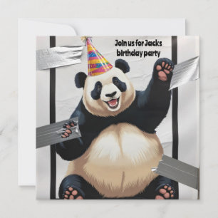 Giant panda sitta med födelsetal inbjudningar