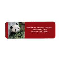 Giant Pandas Mörk Red Returetiketters