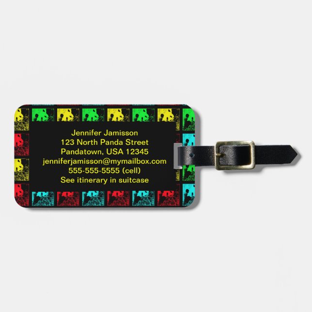 Giant Pandas Pop Art Colorful Personlig Bag Bagagebricka (Horisontell Framsida)