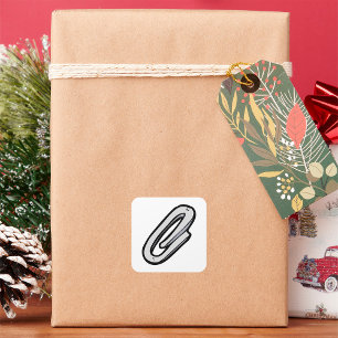 Giant Paperclip Fyrkantigt Klistermärke