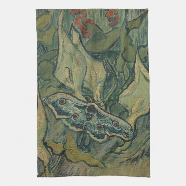 Giant Peacock Moth (1889) från Vincent van Gogh Kökshandduk (Vertikal)