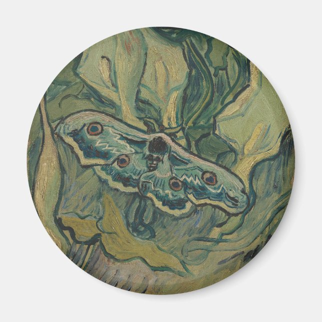 Giant Peacock Moth (1889) från Vincent van Gogh Magnet (Framsidan)