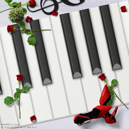 Giant Piano Tangentbord på en roll av Pappert (vit Presentpapper