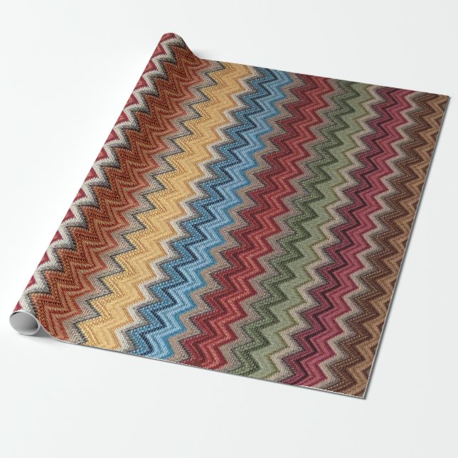 Giant Pixelated Bargello Wrapping Papper Presentpapper (Utrullad)
