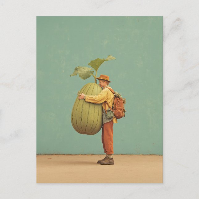 Giant Pumpkin Hug Helg Vykort (Framsida)