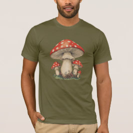 Giant Red Amanita Mushroom - Retro Men's Graphic T Shirt