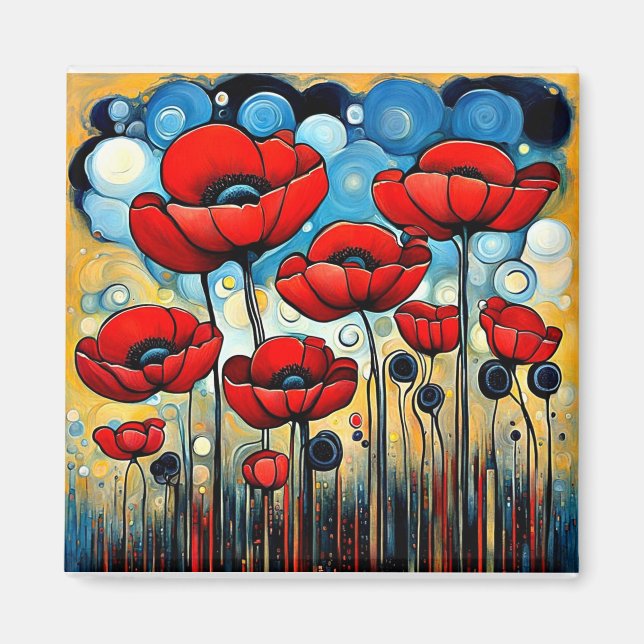 Giant Red Poppies 1 Magnet (Framsidan)