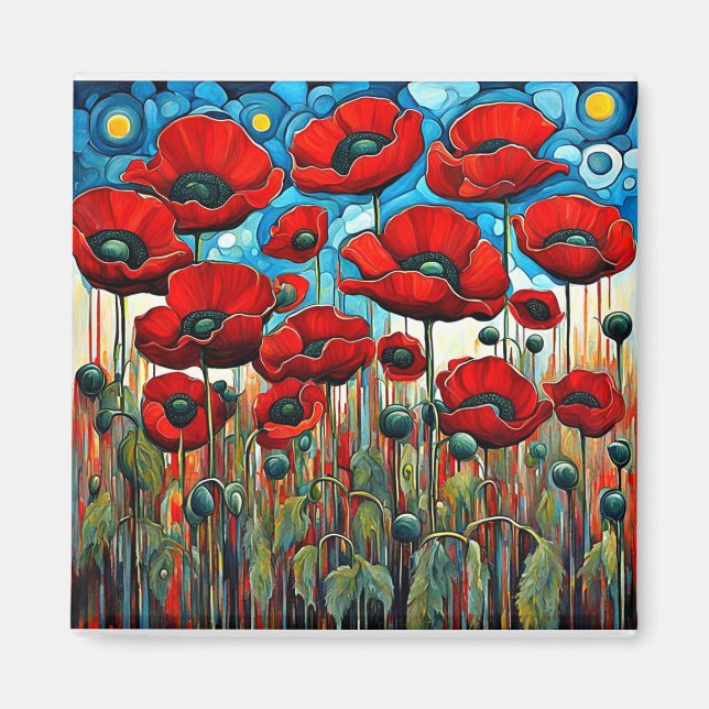 Giant Red Poppies 2 Magnet (Framsidan)