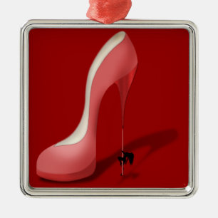 Giant Red Stiletto Tecknad - Heel Dancer Julgransprydnad Metall