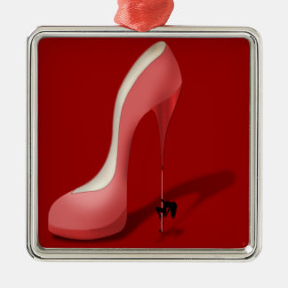 Giant Red Stiletto Tecknad - Heel Dancer Julgransprydnad Metall