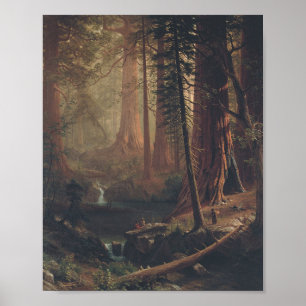 Giant Redwood av Albert Bierstadt Poster