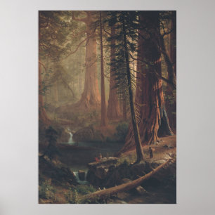 Giant Redwood Träd - 1800-talets väggkonst