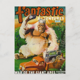 Giant Remote-Kontrollerad vit Gorilla Vykort