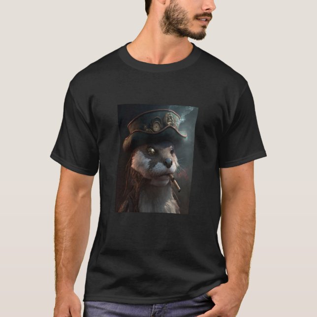 Giant River Otter Coola Otter Pirat T Shirt (Framsida)