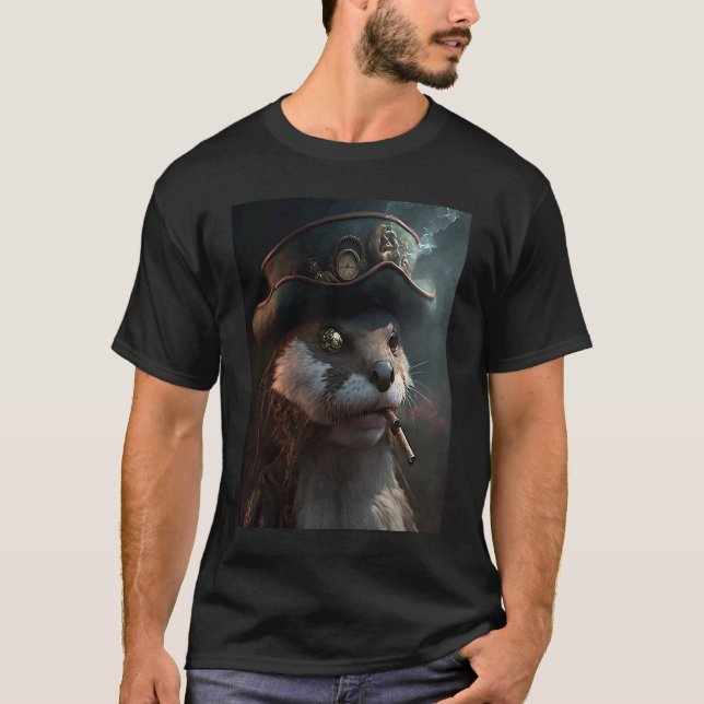 Giant River Otter Coola Otter Pirat T Shirt (Framsida)