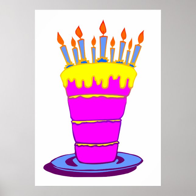 Giant Rosa Birthday Cake Poster (Framsidan)