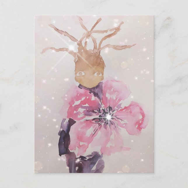 Giant rosa Blommblomma Vykort (Framsida)