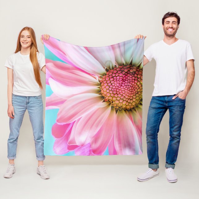 Giant Rosa Daisy Fleecefilt (På plats)