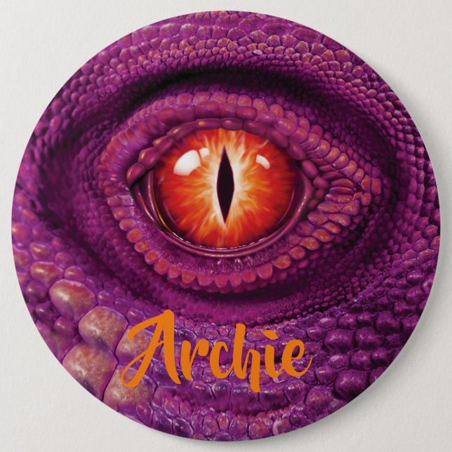 Giant round Badge med monogram Dragons Öga Knapp (Framsida)