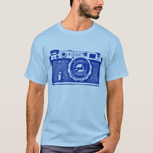 Giant Russian Camera - Navy Blue Tee Shirt (Framsida)