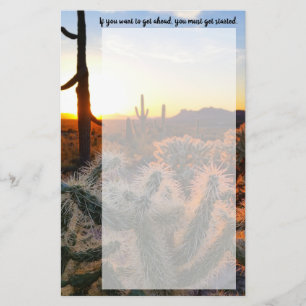 Giant Saguaro Cactus in Sunset in Sonoran Desert Brevpapper