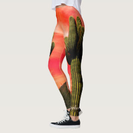 Giant Saguaro Cactus, Personlig Namn Leggings