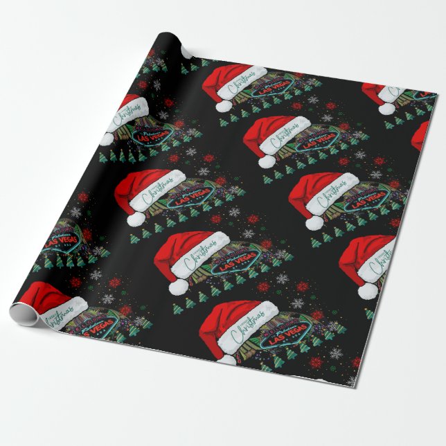 Giant Santa Hat Las Vegas-julafton Papper Presentpapper (Utrullad)