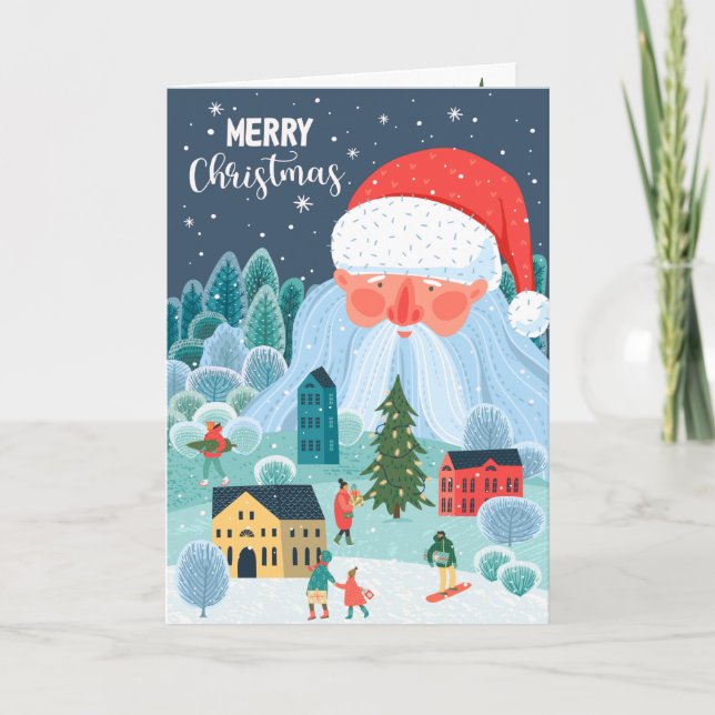 Giant Santa Oversee Town jul Kort (Framsida)