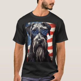 Giant Schnauzer 4:e juli amerikanska flagga T Shirt