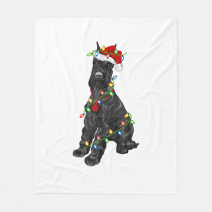 Giant Schnauzer Älskare Julafton Santa Giant Schna Fleecefilt