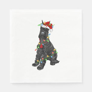 Giant Schnauzer Älskare Julafton Santa Giant Schna Pappersservett