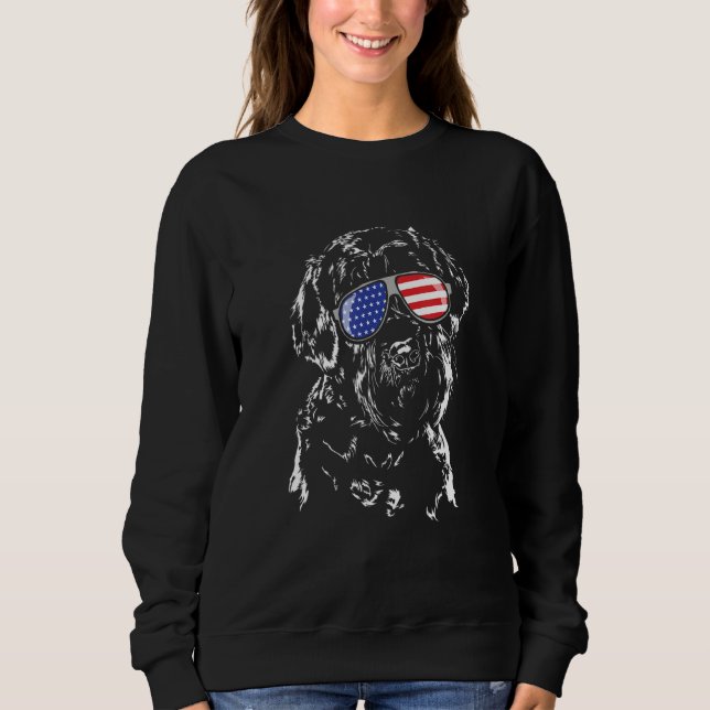 Giant Schnauzer American Flagga Sunglasses Patriot T Shirt (Framsida)